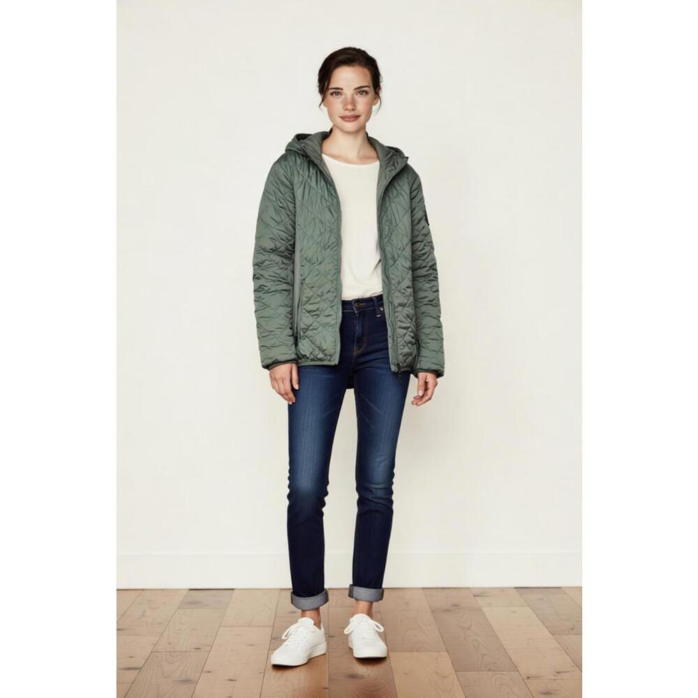 Skechers Women's Quilted Hooded Jacket Size S Light Green